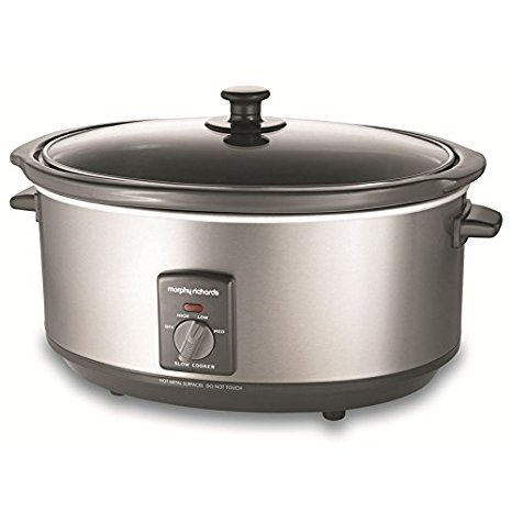Morphy Richards 48718 Oval Slow Cooker, 6.5 Litre - Stainless Steel