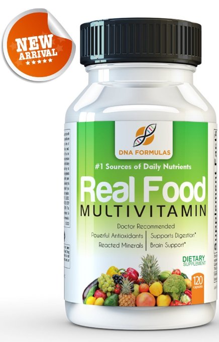 DNA Formulas Whole Food Multivitamin 120 Capsules 1 Rated Whole Food Multivitamin For Men and Women Offered by Doctors and Health Professionals - No Artificial Colors or Preservatives - Activated Mineral Rich - Biotin - Vitamin D - Vitamin B12