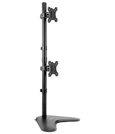 VIVO Dual Monitor Desk Stand Free-standing LCD mount, Holds in Vertical Position 2 Screens up to 27" (STAND-V002L)