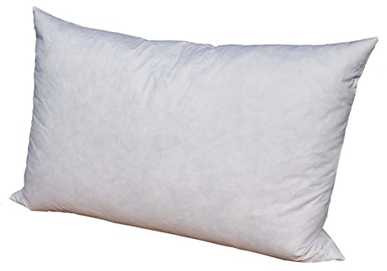 Pillowflex 95% Feather by 5% Down Pillow Form Insert Stuffers for throw sham covers and cushions (20 Inch by 36 Inch)