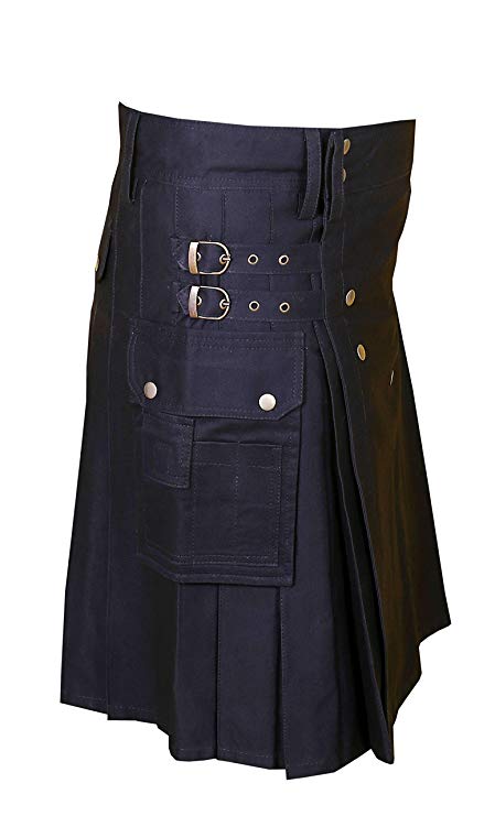 Men's Black Utility Kilt