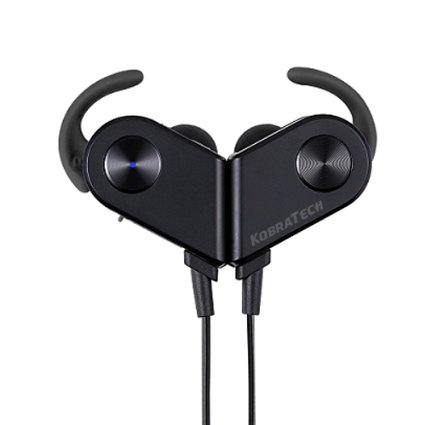 KobraTech V8 Sport Magnetic Bluetooth Headphones - Premium Sound Wireless Earbuds with ComfortFit Technology - Includes Built-in Mic (Black)