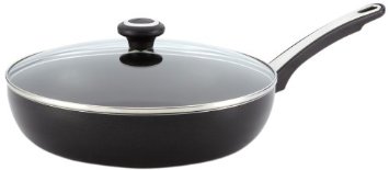 Farberware Dishwasher Safe High Performance Nonstick 12-Inch Covered Deep Skillet, Black