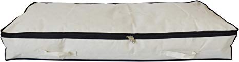 Neusu Slimline Under Bed Storage Bag (Medium 70 Liters, 2 Pack, Beige)