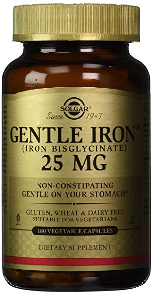 Solgar - Gentle Iron, 25 MG, 180 Vegetable Capsules