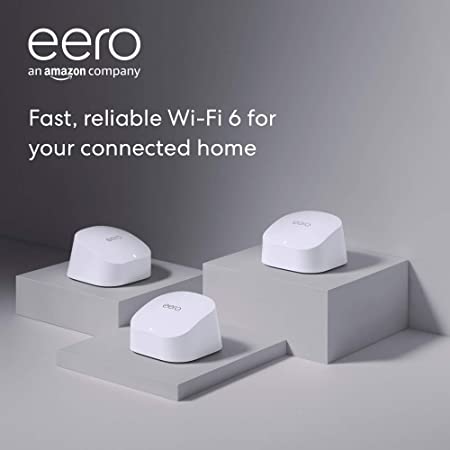 Amazon eero 6 dual-band mesh Wi-Fi 6 system with built-in Zigbee smart home hub | 3-pack (1 router   2 extenders)