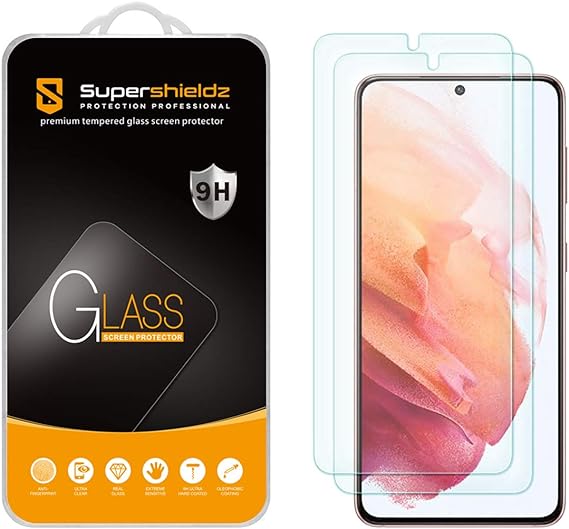 (2 Pack) Supershieldz Designed for Samsung Galaxy S21 5G Tempered Glass Screen Protector, Anti Scratch, Bubble Free