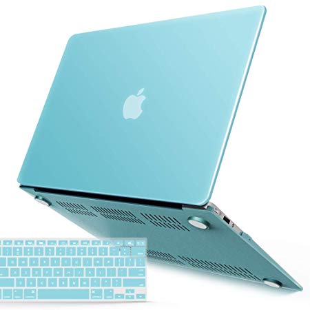 iBenzer MacBook Air 13 Inch Case, Soft Touch Hard Case Shell Cover with Keyboard Cover for Apple MacBook Air 13 A1369 1466 NO Touch ID, Serenity Green, MMA13SRG 1