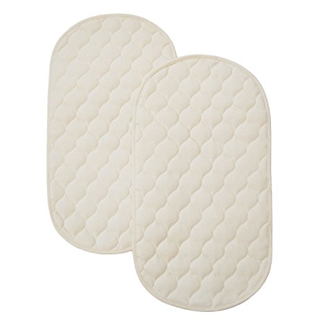 TL Care Waterproof Quilted Playard Changing Table Pads made with Organic Cotton, 2-Count, Natural Color