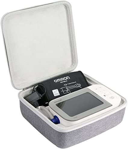 Khanka Hard case Storage Bag for Omron X7 Smart Home Blood Pressure Monitor. (Case for Omron X7, Gray&White)