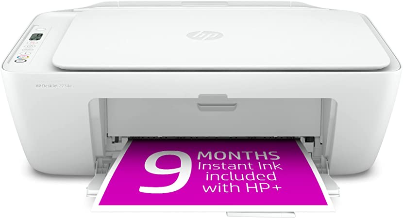 HP DeskJet 2734e All-in-One Printer, 1 Wireless 802.11a/b/g/n with Bluetooth 4.2; 1 Hi-Speed USB 2.0. (HP DeskJet 2734e, White)