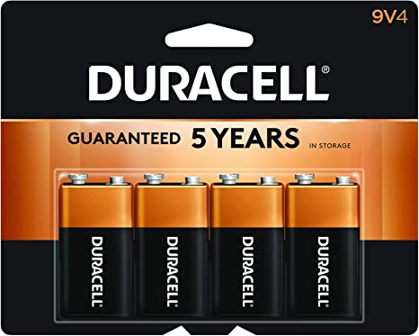 Duracell - CopperTop 9V Alkaline Batteries - long lasting, all-purpose 9 Volt battery for household and business - 4 count