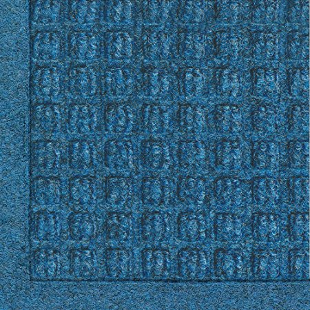 Andersen 280 WaterHog Fashion Polypropylene Fiber Entrance Indoor/Outdoor Floor Mat, SBR Rubber Backing, 3' Length x 2' Width, 3/8" Thick, Medium Blue