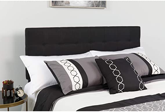 Flash Furniture Bedford Tufted Upholstered Twin Size Headboard in Black Fabric