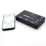 Rerii Premium 3 port High speed HDMI switch with IR wireless RemoteBuilt-in US Imported Chipset No power Needed - Supports 3D 1080p - Fast Deliver Guarantee Fulfilled By Amazon Normally can receive in 3 days
