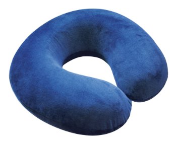 Motionperformance Essentials Super Velour Luxury Memory Foam Comfort Neck Support Cushion (Travelling, Car, Plane, TV, Reading) (Blue)