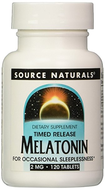 Source Naturals Melatonin 2mg, Time Release, for Occasional Sleeplessness, 120 Tablets