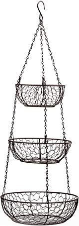 RSVP 3-Tier Chicken Wire Hanging Baskets