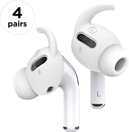 elago Earbuds Hook Cover Designed for Apple AirPods Pro [4 Pairs: 2 Large   2 Small] (White)