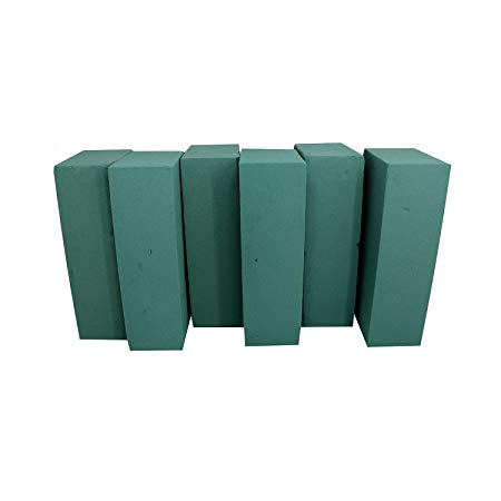 Floral Foam Blocks | Florist Flower Styrofoam Green Craft Bricks Applied Dry or Wet | Set of 6