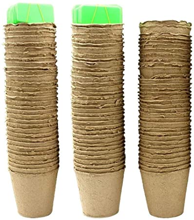 100 Pack 3 inch Peat Pots Plant Pot Plant Seed Starters Kits,Seedling Pots Seed Starter Tray Organic Biodegradable Pots -100% Biodegradable, Organic and Eco Friendly.