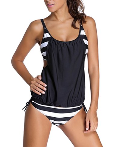 Sidefeel Women Push Up Tankini With Panty Two Pieces Swimsuit Set