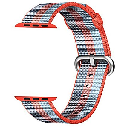 Apple Watch Band 42mm Honest kin Fine Woven Nylon Adjustable iWatch Band Replacement Wrist Straps Bracelet Connector for Apple iWatch Series 1 / 2 / 3,Sport & Edition (Orange)