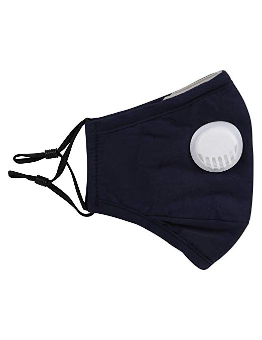 PureMe Reusable N95 Anti Pollution Mask with 4 Activated Carbon Filters- Dark Blue