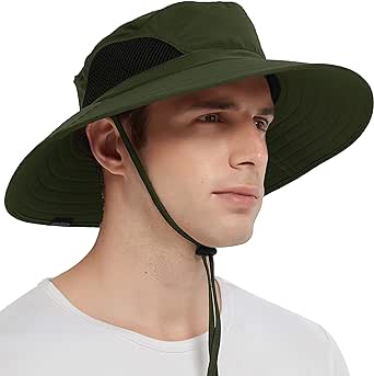 EINSKEY Sun Hat for Men/Women, Waterproof Wide Brim Bucket Hat UV Protection Boonie Hat for Fishing Hiking Garden Beach