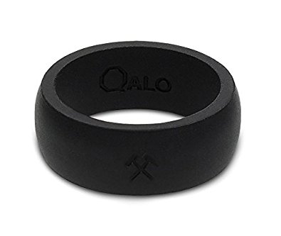 QALO- Mens Silicone Wedding Ring- Silicone Rings Designed For Everyday Use ... Sizes 8-16