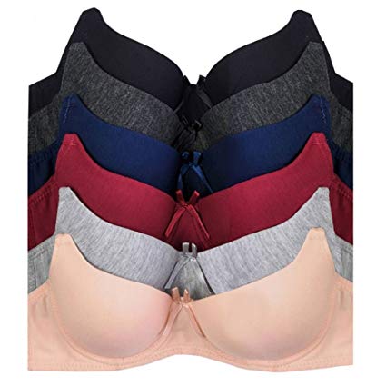 8Layer's 6 Pack Women’s Bra Full Coverage in Assorted Colors. Comfort for Everyday Wear