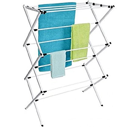 Homz Foldable Clothes Rack, Steel Frame, Rustproof, 23 ft. of Drying Space