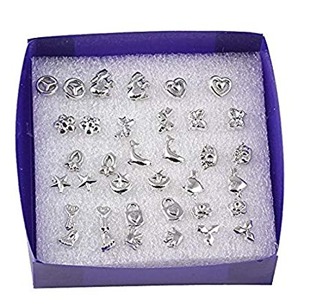 18 Pairs/lot Mixed Styles 925 Sterling Silver Studs Earring Platinum Jewelry