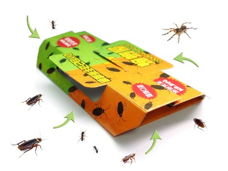 Mr Bug Cockroach Trap for Home Pest Control, Kill Roaches Ants Spiders and Other Bugs Insects ECO Non-toxic, 10 Sets