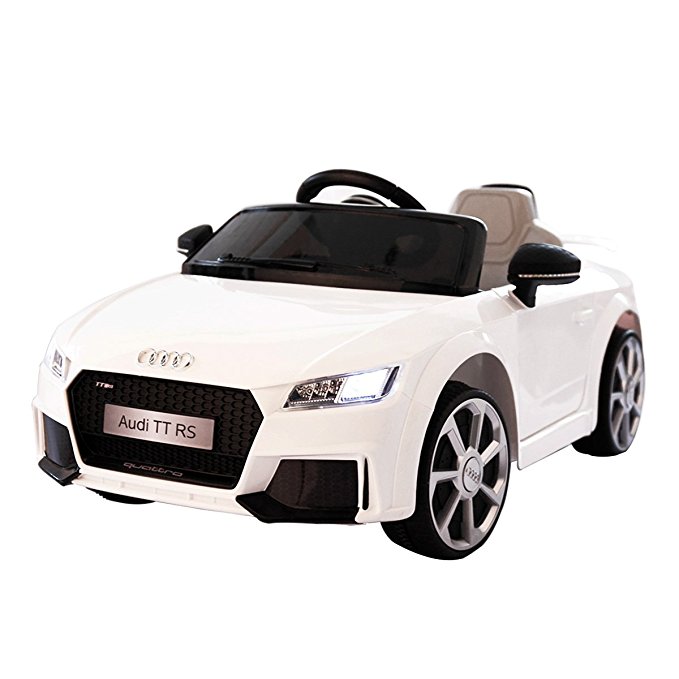 JAXPETY Audi TT 12V Electric Kids Ride On Car Licensed MP3 LED Lights RC Remote Control White