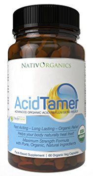 Acid Reflux Relief Supplement - USDA Organic - Fast GERD And Heartburn Relief - 60 Vegan Caps - AcidTamer