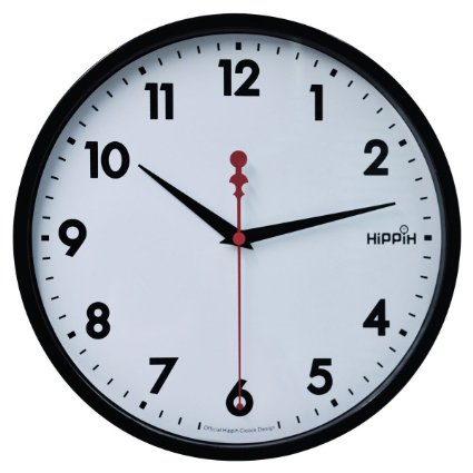 Hippih 10" Silent Quartz Decorative Wall Clock with Glass Cover Non-ticking Digital,2315-A