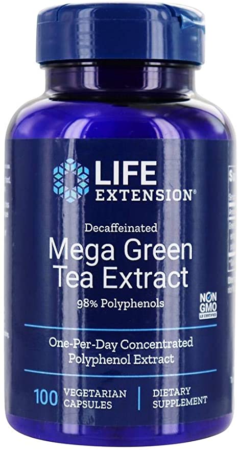 Life Extension - Mega Green Tea Extract (Decaffeinated) - 100 vegetarian capsules