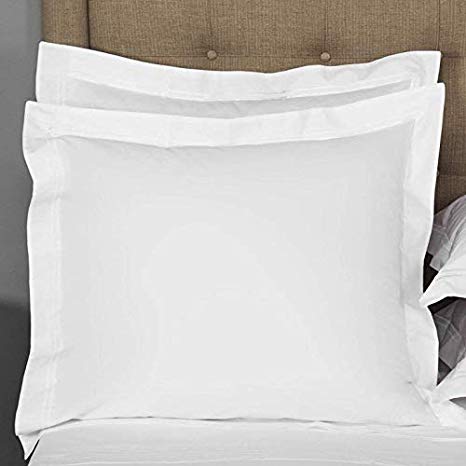 European Square 2-Piece Pillow Shams White Solid 400 Thread Count 100% Egyptian Cotton Set of Two Euro (26 x 26 Inches) Pillow shams, Gorgeous Decorative Bed Pillow cover/Cases