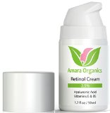 Amara Organics Retinol Cream for Face 25 with Hyaluronic Acid and Vitamins E and B5 17 fl oz