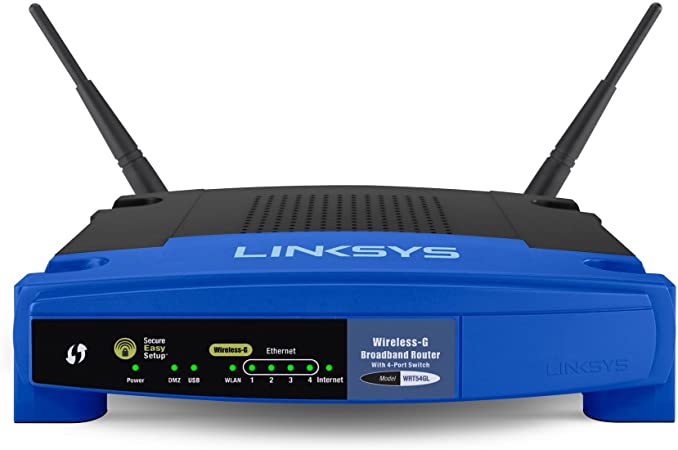 Linksys WRT54GL Wi-Fi Wireless-G Broadband Router,Blue / Black