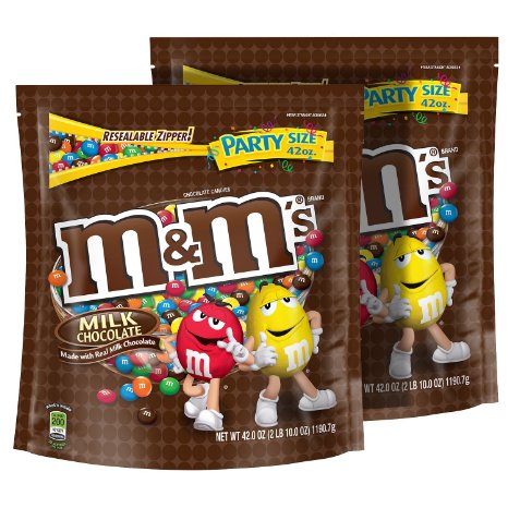 M&M'S Milk Chocolate Candy Party Size 42-Ounce Bag (Pack of 2)