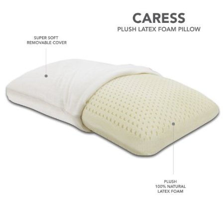 Classic Brands Caress Plush Latex Pillow 100 Percent Ventilated Latex Foam Queen Size