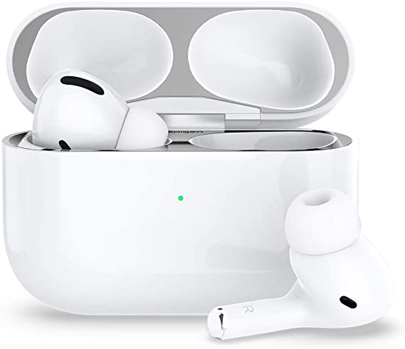 Spigen Shine Shield Designed for Apple Airpods Pro [2 Sets] Anti Dust Sticker for Airpods Pro (2020) - Metallic Silver