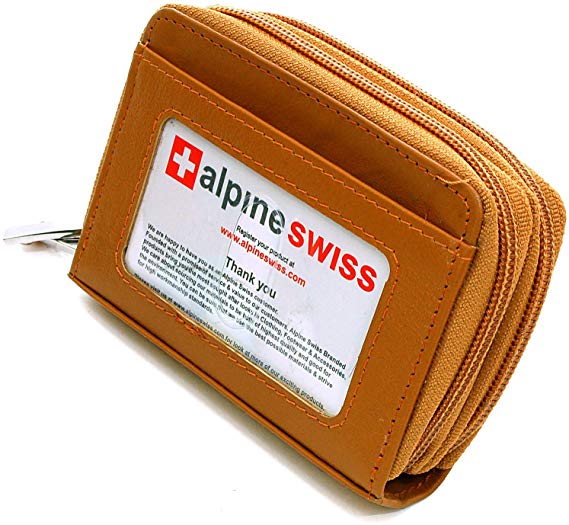 Alpine Swiss Womens Accordion Organizer Wallet Leather Credit Card Case ID