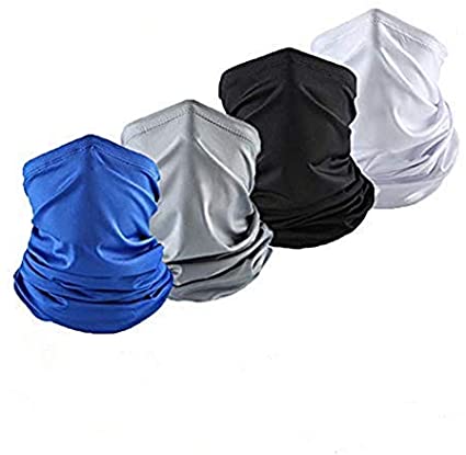 4 Pcs Sun UV Protection Neck Gaiter Cycling Scarf UV Dust Protection Face Cover Scraf, Breathable Elastic Bandana Balaclava for Fishing Hiking Cycling