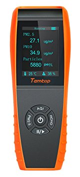 Temtop Air Quality Detector Professional Formaldehyde Monitor Temperature and Humidity Detector with PM2.5/PM10/HCHO/AQI/Particles Accurate Testing LKC-1000S