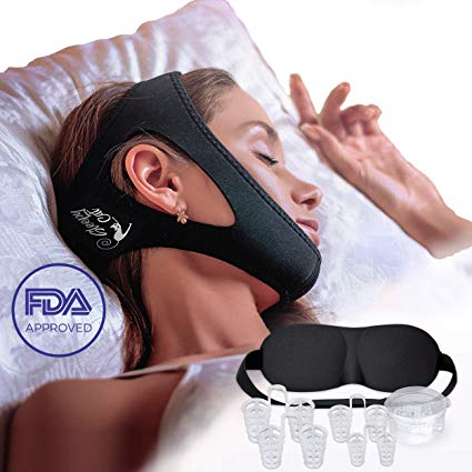 Set of Anti Snoring Chin Strap Nose Vents and Eye Mask, Snoring Solution and Anti Snoring Devices, Adjustable and Flexible for Sleeping, Stop Snoring Devices for Men Women … (3)