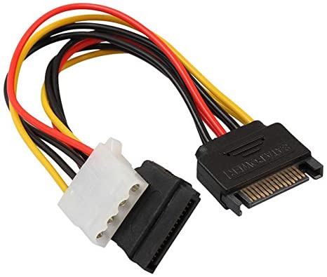 ANRANK 15Pin Male Serial to 15Pin IDE Molex Female   4Pin SATA Female Power Adapter Cable