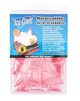 Icy Cools PINK Reusable Ice Cubes for Coolers, Lunchboxes and More!